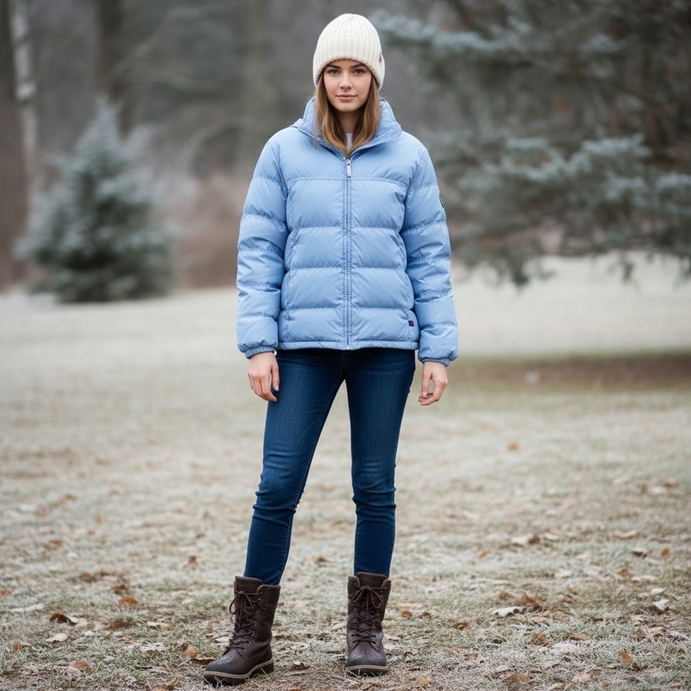 Woolrich vintage blue puffer coat size medium